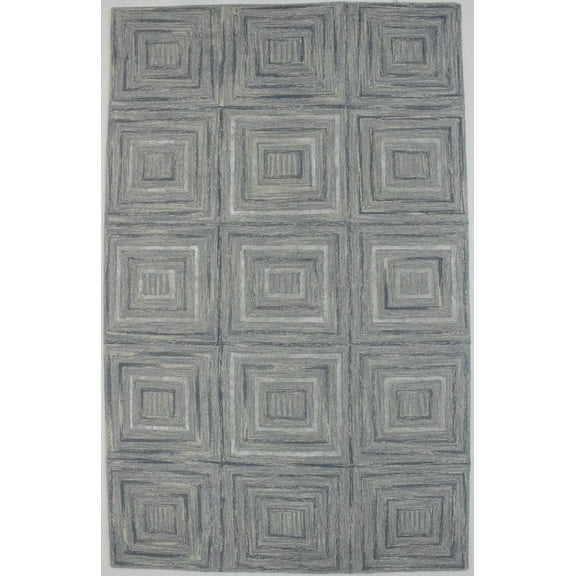 Multicolored Geometric 5X8 Hand-Tufted Modern Rug