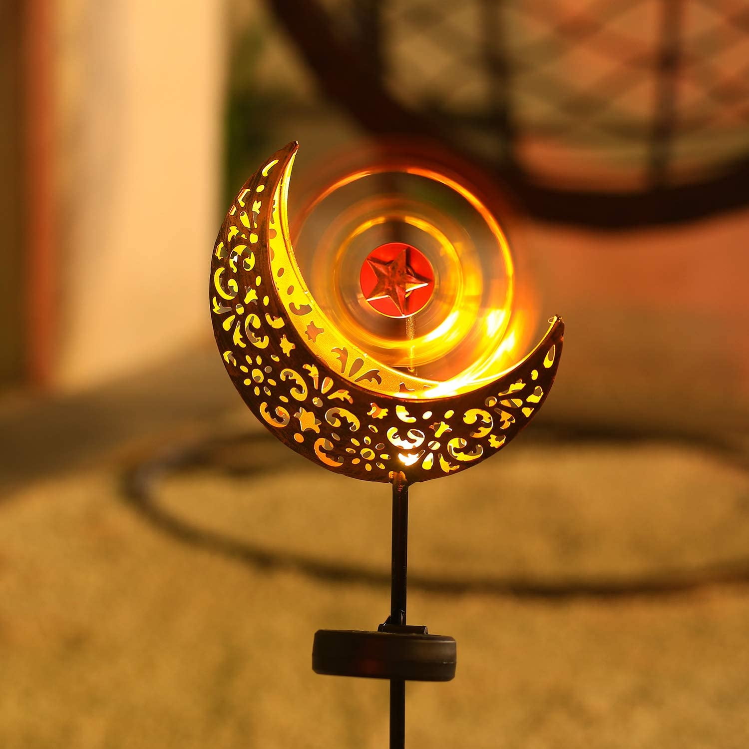 RKZDSR Solar-Powered Garden Stake Decor With 16 Warm LED Lights - Metal