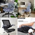 thumbnail image 2 of SCRAWLGOD Leopard Print Black Blue Stretch Computer Chair Slipcover with Arm Protector 3 Pieces Comfortable Boss Chair Cover Anti-Dust Universal Rotating Chair Covers, S, 2 of 7