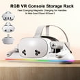 thumbnail image 6 of VR Charging Dock for Meta Quest 3/Quest 3S/Quest 2, Magnetic Charging Station for Oculus Quest 3 VR Headset & Controllers, with 2 Rechargeable 2100mAh Batteries, USB-C Charger, Supports LED Indicator, 6 of 11