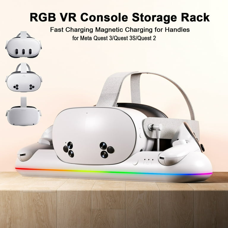 Prociv VR Headset Charging Dock, RGB Magnetic Station for Quest 3