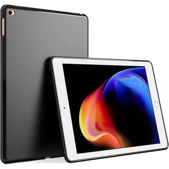 for iPad 6th/5th Generation 2018&2017, Slim Design Matte TPU Rubber Soft Skin Silicone Protective Cover for iPad 9.7 Inch 2018 (6th Generation) / 2017 (5th Gen) 9.7" Tablet - Black
