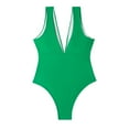 thumbnail image 4 of AOMPMSDX Women Fashion Sexy Solid Color Multi Color Slim Fit Bikini Swimsuit Summer Holiday Beach Wear Green M, 4 of 9