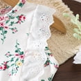 thumbnail image 5 of kpoplk Newborn Baby Girl Summer Clothes Infant Girl Outfits Sleeveless Ruffle Top Girls Bloomers Shorts Set 0 3 6 12 18 24 36 Month Size 3-4 Years,White, 5 of 7