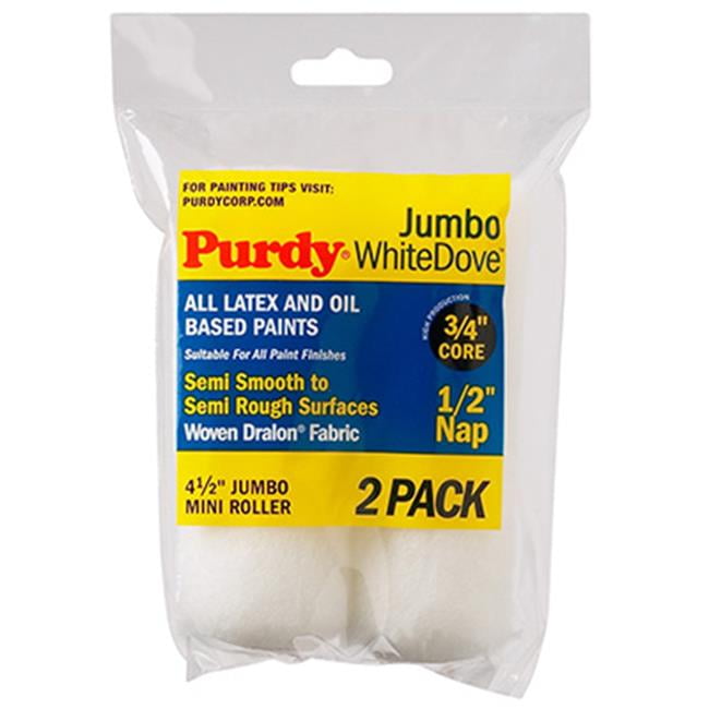 Purdy 140624013 4.5 x 0.5 in. White Dove Jumbo Mini Roller Cover - 2 Pack
