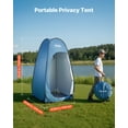 thumbnail image 2 of VEVOR Pop up Shower Tent, Instant Portable Privacy Tent Changing Room with Hanging Bag, Ground Stakes, Ropes, Carry Bag, 190T Polyester with Silver Coating, Quick Setup, for Camping, Beach, Fishing, 2 of 9