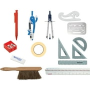Westcott 15-Piece Count Architectural Drafting and Design Math Tool Kit for Beginners.