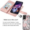 thumbnail image 6 of For Moto G Stylus 5G 2024 Case, Motorola Moto G Stylus 5G 2024 Leather Wallet Case with Card Holder and Lanyard for Women Men, eBizWare Magnetic Flip Detachable Phone Cover - Marble Pink, 6 of 9