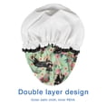 thumbnail image 4 of Shower Caps,Rottweiler with Pioneer Flower Waterproof Shower Cap for Women 4 Pieces,Double Reusable Hair Cover for Shower PEVA Elastic Stretch Hem, 4 of 7