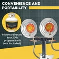 thumbnail image 3 of Martin Chauffage Infrarouge 32000 BTU - Chauffage Radiant au Propane Portatif à Double Réservoir pour Usage Extérieur; Double Tête, 3 of 6