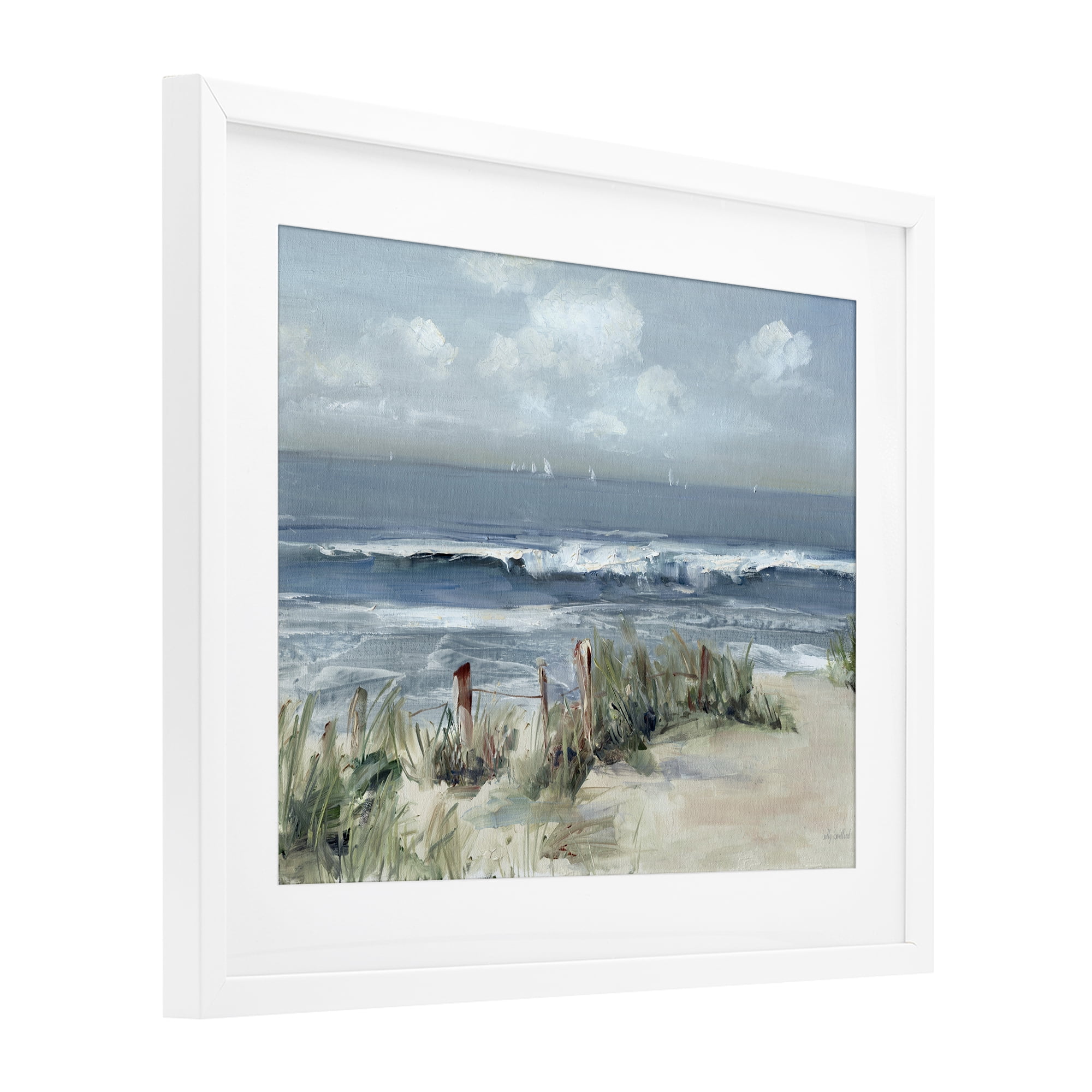 Stupell Industries Brushed Expression of Coast White Framed Print Under Glass, design by Sally Swatland