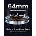 thumbnail image 2 of Professional 64mm Flat Burr Coffee Grinder with 100 Grind Settings, All-Metal Stainless Steel Body, Coffee Bean Grinder with Adjustable Electronic Timer, Anti-Static, LED Display, 2 of 4