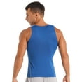 thumbnail image 2 of Haitryli Mens Muscle Compression Tank Training Workout Vest Sleeveless Rash Guard Shirts Fitness Tee Blue 3XL, 2 of 7