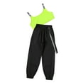 thumbnail image 4 of Zaldita Kids Girls Dance Outfits Sports Bra Crop Tank Tops and Jogger Pants Set Hip Hop Jazz Street Fluorescent Green 10, 4 of 7