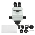thumbnail image 2 of Stereo Microscope Head,3.5X45X Zoom Stereo Microscope Trinocular Stereo Microscope Head Trinocular Microscope Head Elevated Design, 2 of 14