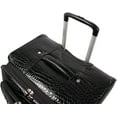 thumbnail image 4 of Kathy Van Zeeland Croco PVC Designer Luggage - Lightweight Expandable 20 Inch Carry on Suitcase for Women - Small Durable Bag with 4-Rolling Spinner Wheels (Black), 4 of 5