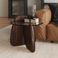 thumbnail image 3 of Modrest Buxton - Mid-Century Modern Glass + Dark Walnut End Table, 3 of 8