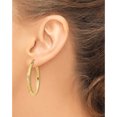 thumbnail image 4 of 14K Yellow Gold Diamond-Cut Hoop Earrings (35 X 3) Made In Peru tf557, 4 of 6
