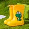 thumbnail image 7 of YHAJDS Kids Rain Shoes with Dinosaur Elastic Opening Waterproof Non Slip Short Boots for Boys Girls, 7 of 7
