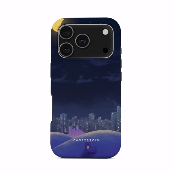 CASETEROID Tough Case for iPhone 17 Pro – Dual-Layer Protection, Shockproof [Compatible with MagSafe] – Sleepy City Case