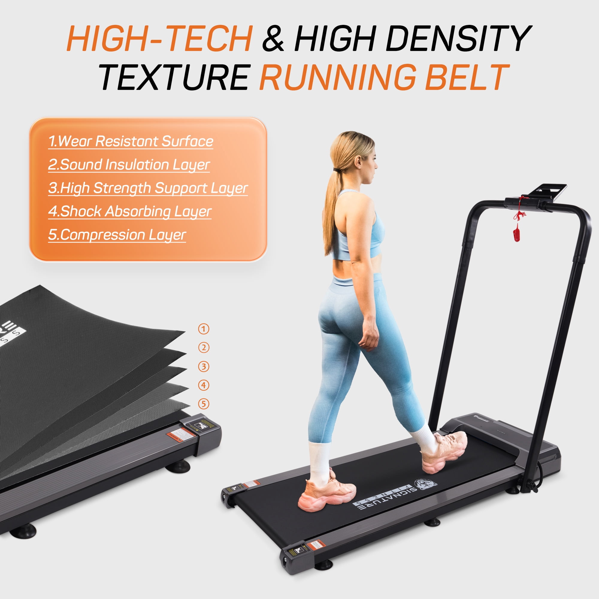 BalanceFrom SlimFold Dual-Mode Walking Pad, Compact Under-Desk Electric Treadmill with Remote Control & Transport Wheels, Quiet Space-Saving Walker for Home Office Walking or Light Jogging