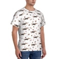 thumbnail image 4 of Yiaed Dachshund Dog Print Mens Short Sleeve Tight Fit T-Shirt, Crewneck Casual Tee-Small, 4 of 5