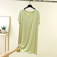 thumbnail image 2 of Night Shirt for Women Short Sleeve Nightgown for Women Round Neck Loose Breathable Sleep Dress Summer Soft Comfy Home Nightshirt Green One Size, 2 of 5