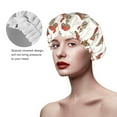 thumbnail image 4 of Disketp Red Mushrooms Shower Caps,Reusable Shower Cap For Women, Double Layer Waterproof Hair Cap, Large Size For All Hair Lengths,For Girls Spa Home Salon Use, 4 of 9