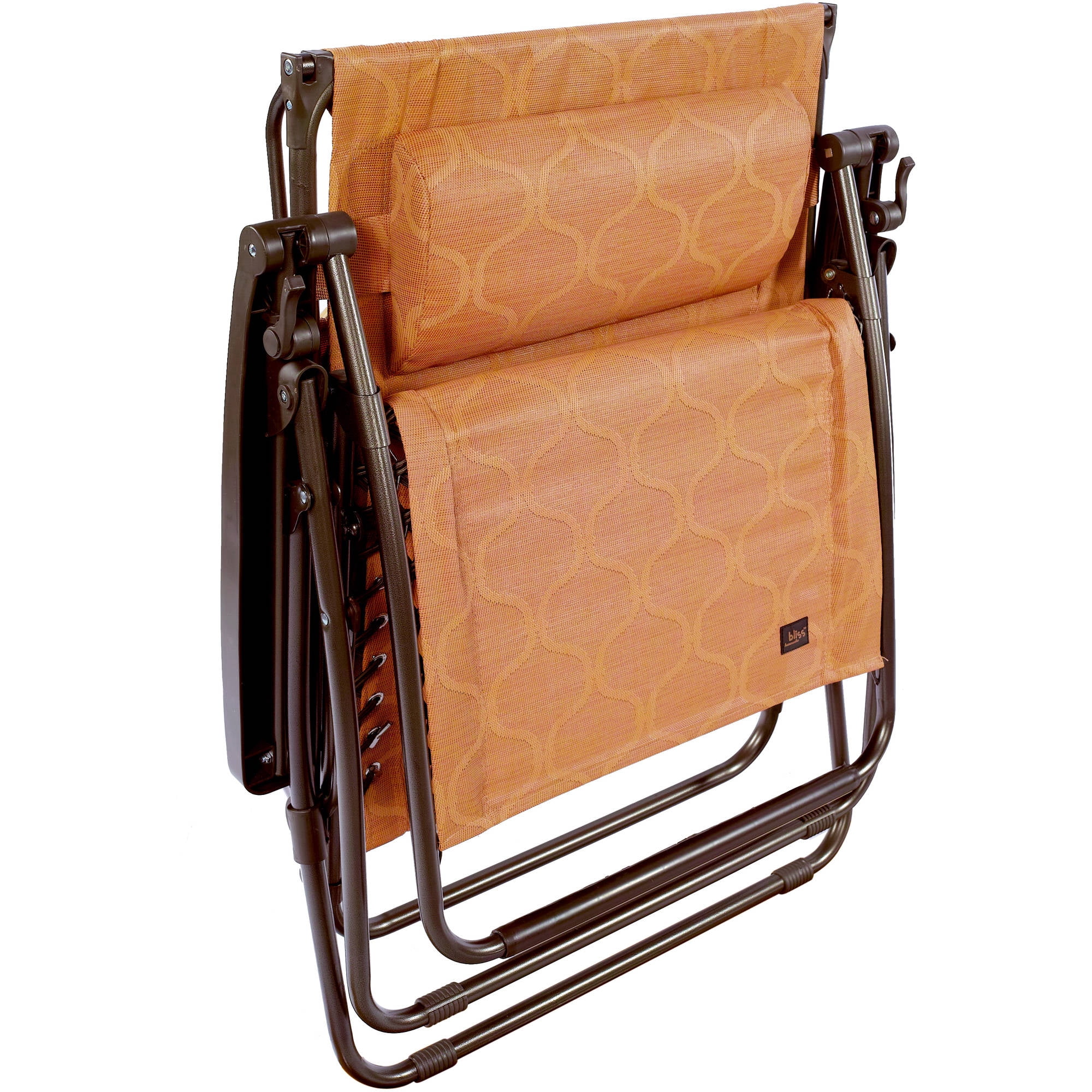 Bliss Hammocks GFC-450WSG 30 Inch Zero Gravity Chair w Canopy & Tray, Terracotta
