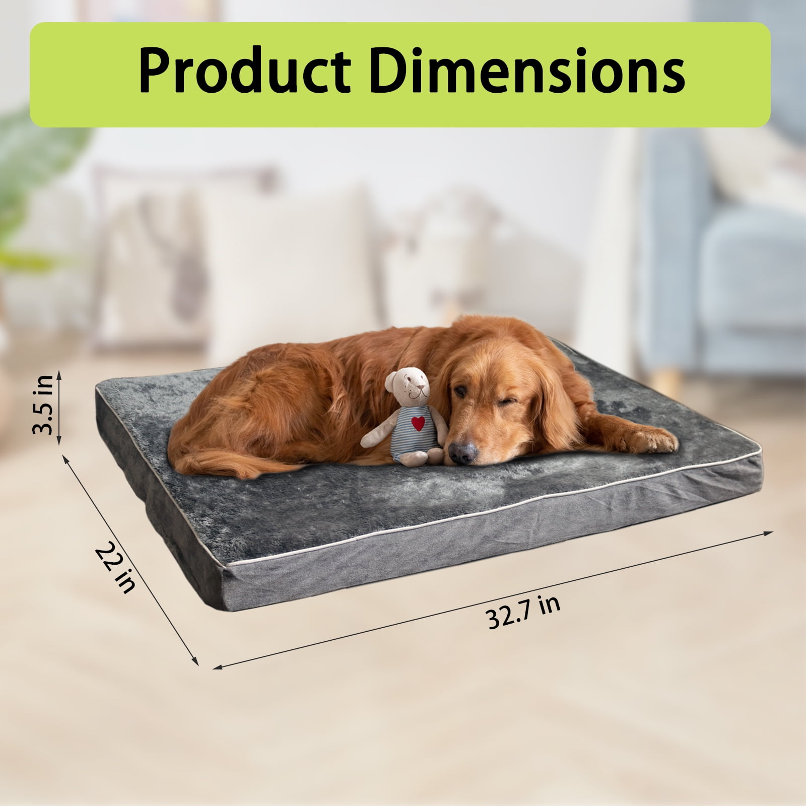 FKS LIFE Luxury Dog Bed Orthopedic Dog Beds Removable Machine Washable Cover and Waterproof Liner Pad Pet Bed