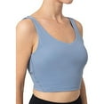 thumbnail image 3 of Women Summer Tops Fashion Women Sleeveless Casual Vest Ladies Chest pad movement Short Tank Tops Bras Small Crop Small Casual Top for Juniors Crop Top for Tween Cute Women's Blouse Camisole Blue S, 3 of 6