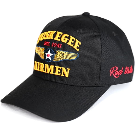 Big Boy Tuskegee Airmen S165 Mens Cap [Black - Adjustable]