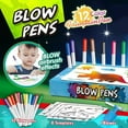 thumbnail image 3 of Kids Blow Marker Pen, Rich Color Educational Sealing Lid Fluorescent 8 Templates Safe Blow Airbrush Marker  for Preschool for Children Ocean Type, 3 of 7