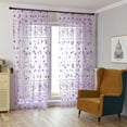 thumbnail image 4 of Bouanq Floral Embroidered Sheer Curtains for Bedroom Drapes Sheer Curtains for Living Room Embroidery Curtain Panels Blue Rod Pocket 78 inches Long, 4 of 5