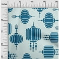 thumbnail image 2 of oneOone Cotton Jersey Teal Blue Fabric Asian Japanese Floral Lamp Craft Projects Decor Fabric Printed By The Yard 58 Inch Wide, 2 of 4