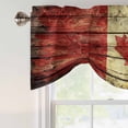 thumbnail image 5 of Tie Up Valances for Windows, Canada Adjustable Valance Curtains Window Treatment for Living Room, Red Maple Leaf Flag Farmhouse Shabby Wooden Grain Rod Pocket Kitchen Curtains & Drapes 42x18 Inch, 5 of 9