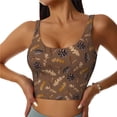 thumbnail image 2 of Lsque Autumn Pinecone Plants Printed Women'S Sports Bra, Compression, Moisture Wicking, High-Impact Sports Bra For Women,Supportive sports bra-XX-Large, 2 of 9