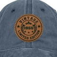 thumbnail image 2 of Vintage 1955 70th Birthday Gifts for Men Women Adjustable Washed Leather Patch Baseball Cap Gift Ideas for Dad Mom, 2 of 6