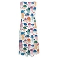 thumbnail image 5 of Uaswgudfs Women's Sleeveless Summer Dresses 2025: Casual A-Line Midi Dress with Jellyfish Print, Tiered Skirt & Lightweight Daily Wear Design White L, 5 of 5