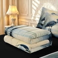 thumbnail image 6 of Erosebridal Vintage Heron Bird Zipper Full Size Comforter Sets with Fitted Sheet and 2 Pillowcases,Rustic Animals Zipper Bedding Set,Gray Blue,Black Reversible,4pcs, 6 of 8