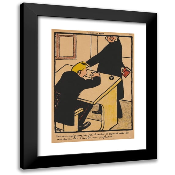 Félix Vallotton 18x24 Black Modern Framed Museum Art Print Titled - Crimes and Punishments Xvii, 774, You Shall Conjugate (1871)