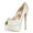 White, variant on XYD Women Elegant Knotted Platform Stiletto High Heels Bride Peep Toe Pumps Dress Wedding Party Shoes Size 10 White