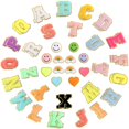 thumbnail image 1 of Parches adhesivos de chenilla con letras Urradia, 64 unidades de la A a la Z, 2 paquetes, 1 of 7