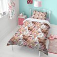 thumbnail image 4 of Flower and Highland Cow Duvet Cover and Pillowcase Set for Single Bedding, Bedroom Accessories for Kids Teens, 4 of 5