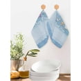 thumbnail image 2 of Coastal Blue Striped Kitchen Dish Towels for Drying Dishes Set of 2, Ocean Sea Summer Starfish Coral Shells Waffle Weave Microfiber Hand Tea Bathroom Towels Quick Dry & Absorbent Towel 12x12, 2 of 7