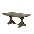 thumbnail image 3 of Rustic Gray Wood 7pc Dining Set with Beige Side Chairs + Skirt Chairs + Bench, 3 of 4