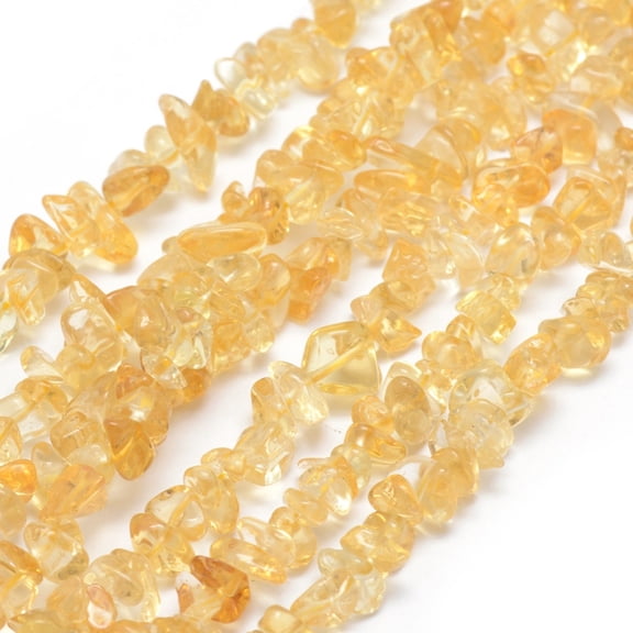 1 Strand Natural Citrine Beads Strands Grade A Dyed & Heated Chip 5~8mm Hole: 0.8mm about 16 inch(40.6cm)