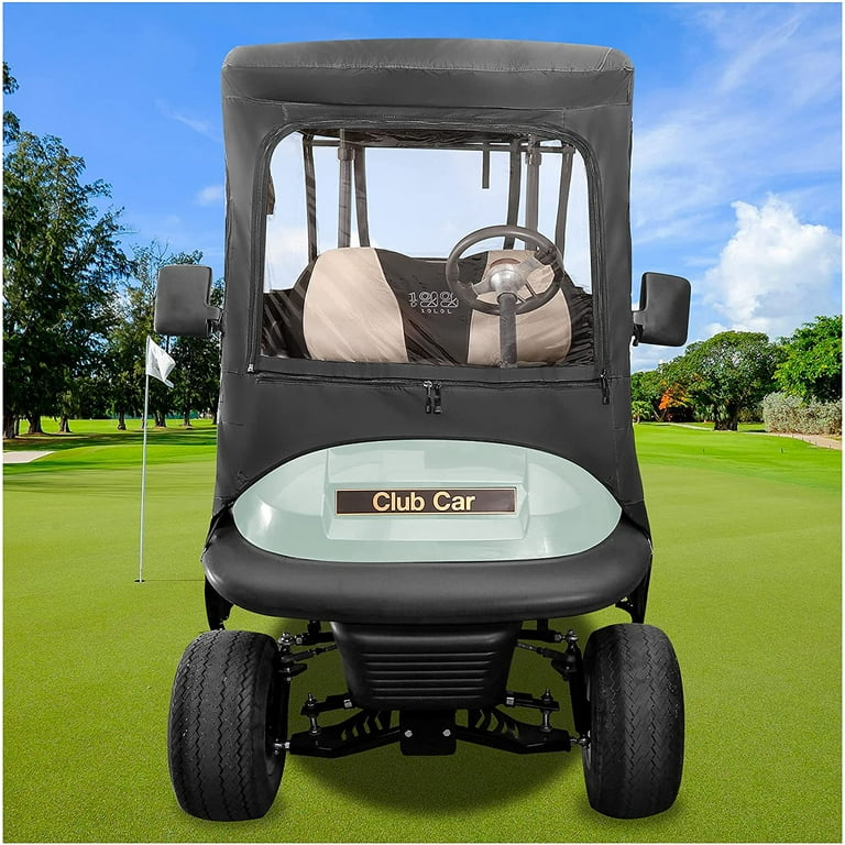  10L0L Golf Cart Enclosure 4 Passenger 600D for Club Car DS,  with Security Side Mirror Openings and Taillight Visible, Waterproof  Windproof Portable Transparent Golf Cart Rain Cover : Sports & Outdoors
