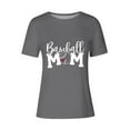 thumbnail image 4 of Lilgiuy Baseball Mom Shirt for Women Vintage Baseball Graphic Letter Print Mom Shirt Tee Baseball Mama Short Sleeve T-Shirts for Holiday Vacation Travel(Gray,M), 4 of 4