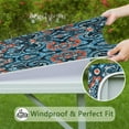 thumbnail image 6 of Vibrant Boho Floral Elastic Tablecloth for Square Table Settings, 6 of 6